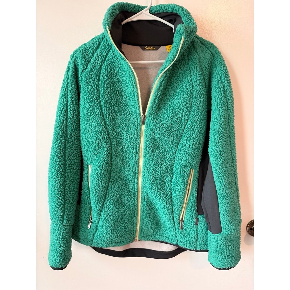 Cabela's Sarasota plush full zip Sherpa jacket women's‎ green small